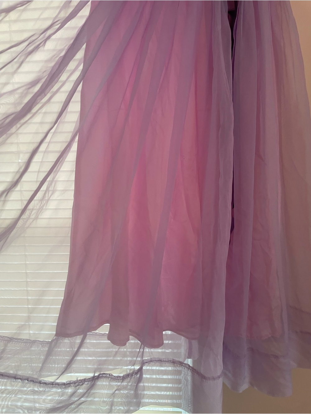 1960s Lavender Lace Cupcake Party Dress with Grosgrain Ribbon Waist Back Zip - Picture 11 of 12